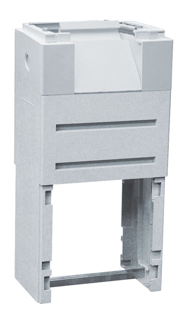 Socle DIN 1 avec trappe pour passage de câbles