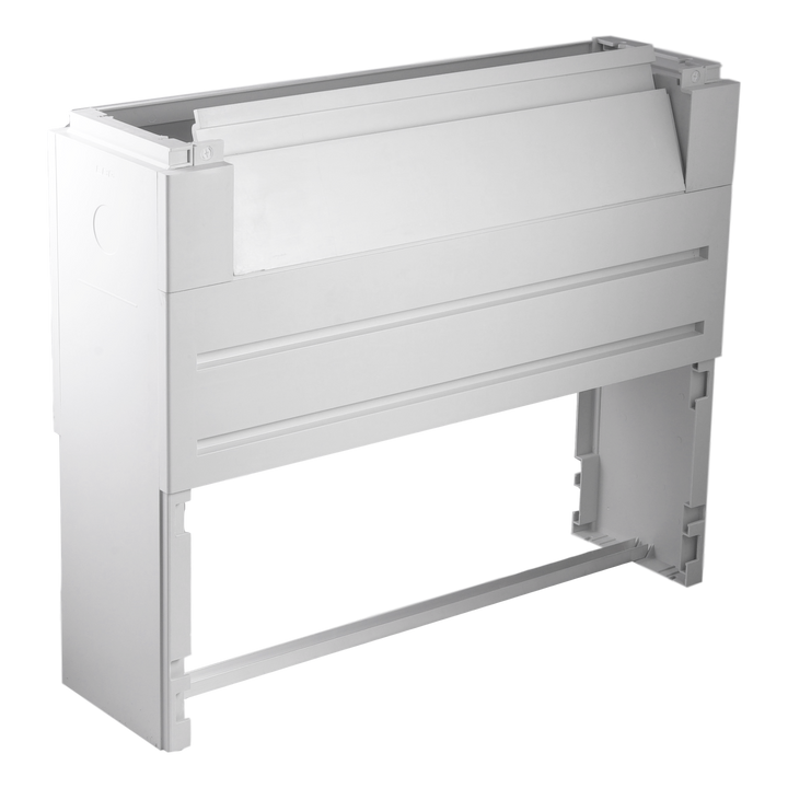 Socle DIN 2 avec trappe pour passage de câbles