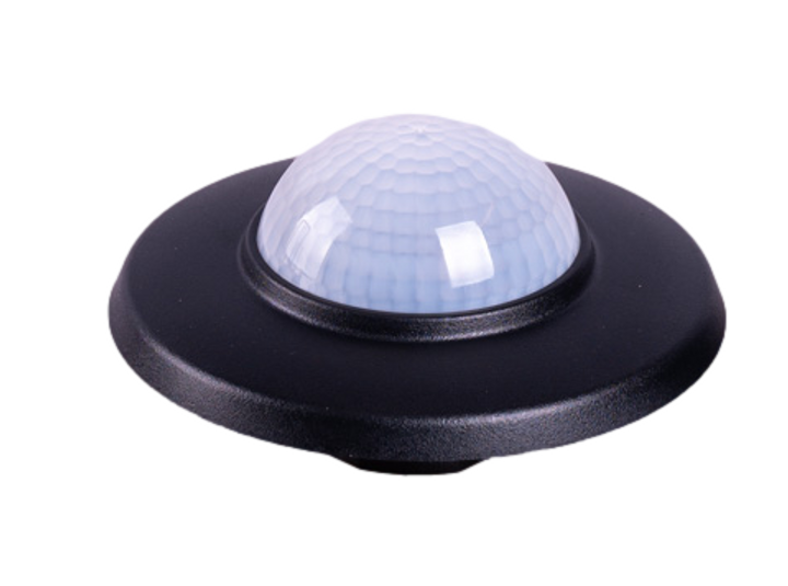 Détecteur de mouvement noir PIR apparent IP54 + Télécommande