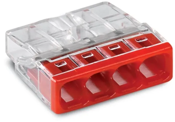 Bornes pour boîtes de dérivation COM Borne pour 4 conducteurs transparent, rouge max. 2,5 mm²