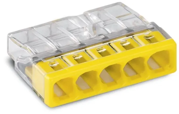 Bornes pour boîtes de dérivation COM Borne pour 5 conducteurs transparent, jaune max. 2,5 mm²