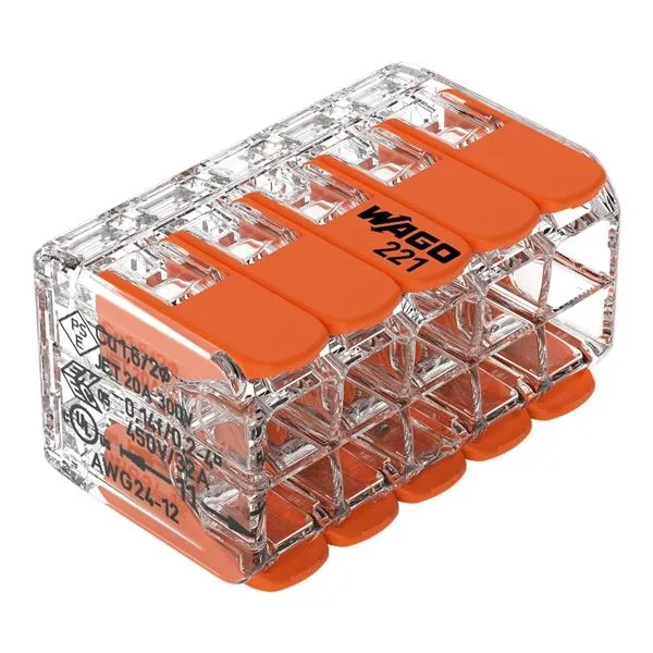 [WAG221420] Borne de raccordement avec levier 10 x 0,2-4mm²