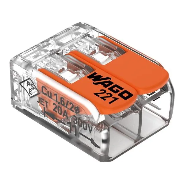 [WAG221612] Borne de raccordement COMPACT Borne pour 2 conducteurs avec leviers, transparent max. 6 mm²