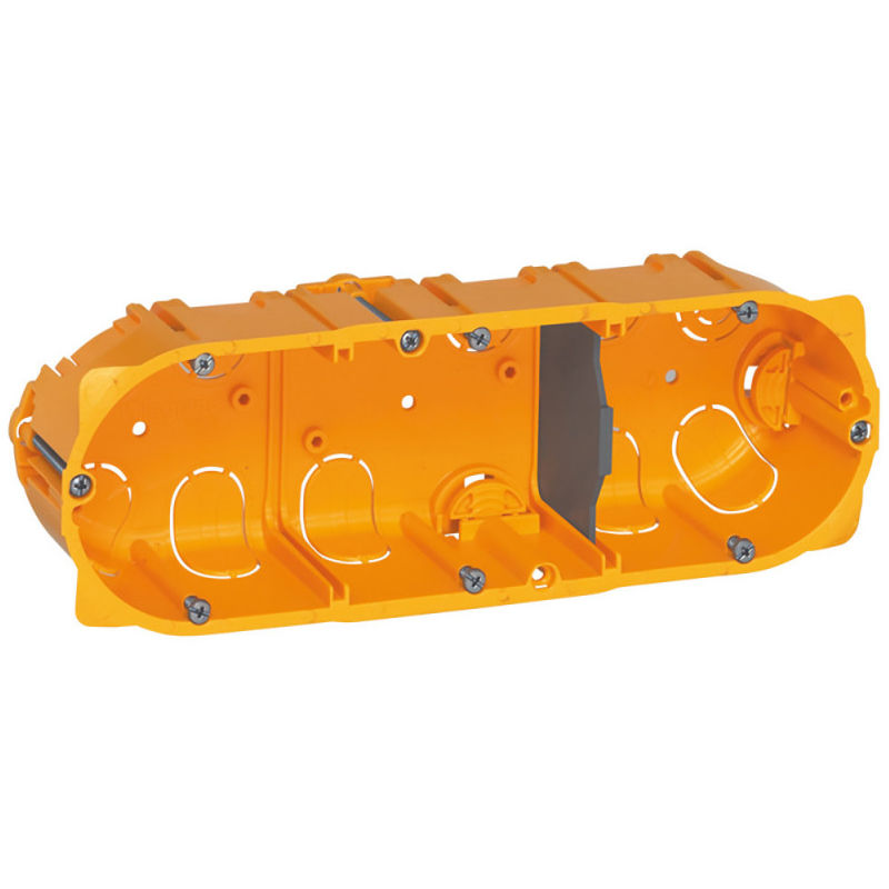 Legrand 0800 Yellow Yellow Plastic Back Box, IP20, Flush Mount, 3 Gangs 72.8 Mm 40 Mm