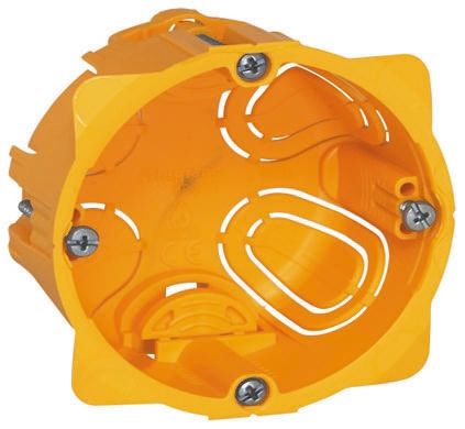 [LEG080051] Legrand Batibox Yellow Plastic Back Box, NF, IP55, IP20, IP54, Flush, Surface Mount, 1 Gangs 67 Mm 67 Mm 50 Mm